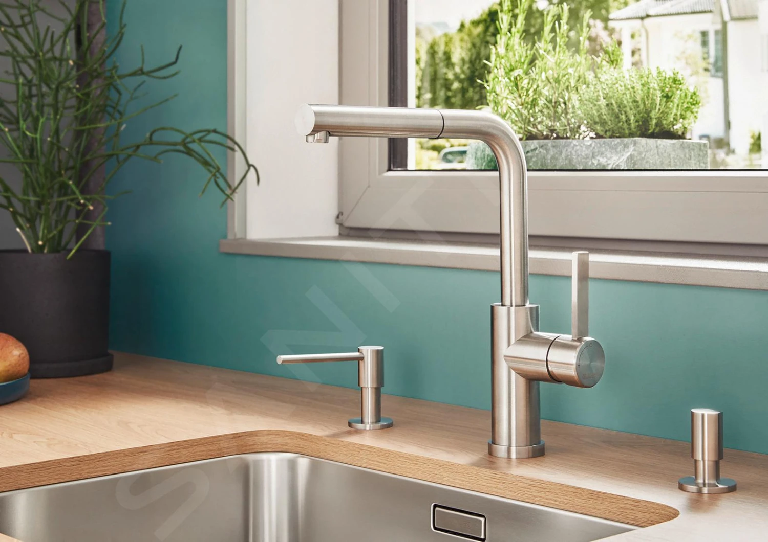 Blanco Lanora S-F - Grifo De Fregadero Con Salida Extraíble, Plegable Bajo Ventana, Acero Inoxidable Cepillado 526180 7 Blanco Lanora S-F - Grifo De Fregadero Con Salida Extraíble, Plegable Bajo Ventana, Acero Inoxidable Cepillado 526180 - Imagen 5