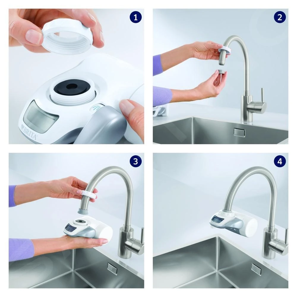 Brita On Tap - Cabezal De Filtración Para Grifos De Cocina, Blanco 1037405 6 Brita On Tap - Cabezal De Filtración Para Grifos De Cocina, Blanco 1037405 - Imagen 4