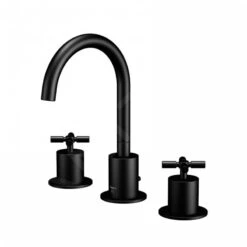 Steinberg 250 - Grifo De Lavabo, Con Desagüe, Instalación De 3 Orificios, Negro Mate 250 2000 S