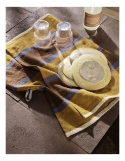 Ferm LIVING PAÑO COCINA HALE AZUL -Grohe Shop FERM HALE TEATOWEL BLUE 3