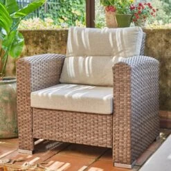 Conjunto De Jardín 1 Sofá De 3 Plazas + 1 Sofá De 2 Plazas + 2 Sillones + 1 Mesa Alta 140x80x68cm Ratán Sintético Y Aluminio – Bolonia -Grohe Shop M011 FTS598 0010967 scaled 1