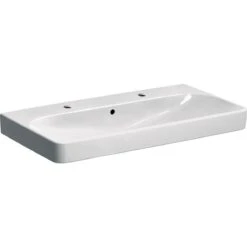 Geberit Smyle Square - Lavabo 900x480 Mm, Con Rebosadero, 2 Orificios Para Grifo, Blanco 500.252.01.1