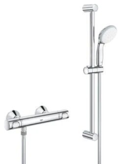 Grohe Precision Flow - Conjunto De Ducha Con Termostato De Pared, Con Barra 620 Mm, Cromo 34841000