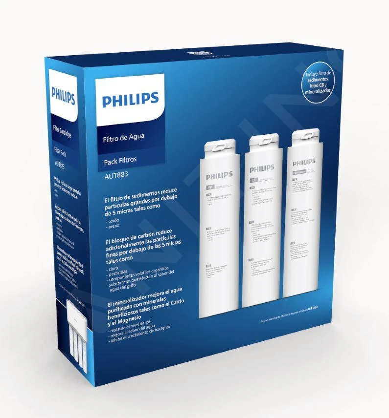 Philips Accesorios - Set De Filtros De Repuesto 3en1 Para La Filtración De Agua AUT883/10 4 Philips Accesorios - Set De Filtros De Repuesto 3en1 Para La Filtración De Agua AUT883/10 - Imagen 2