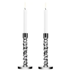 Orrefors 2 Candelabros Carat