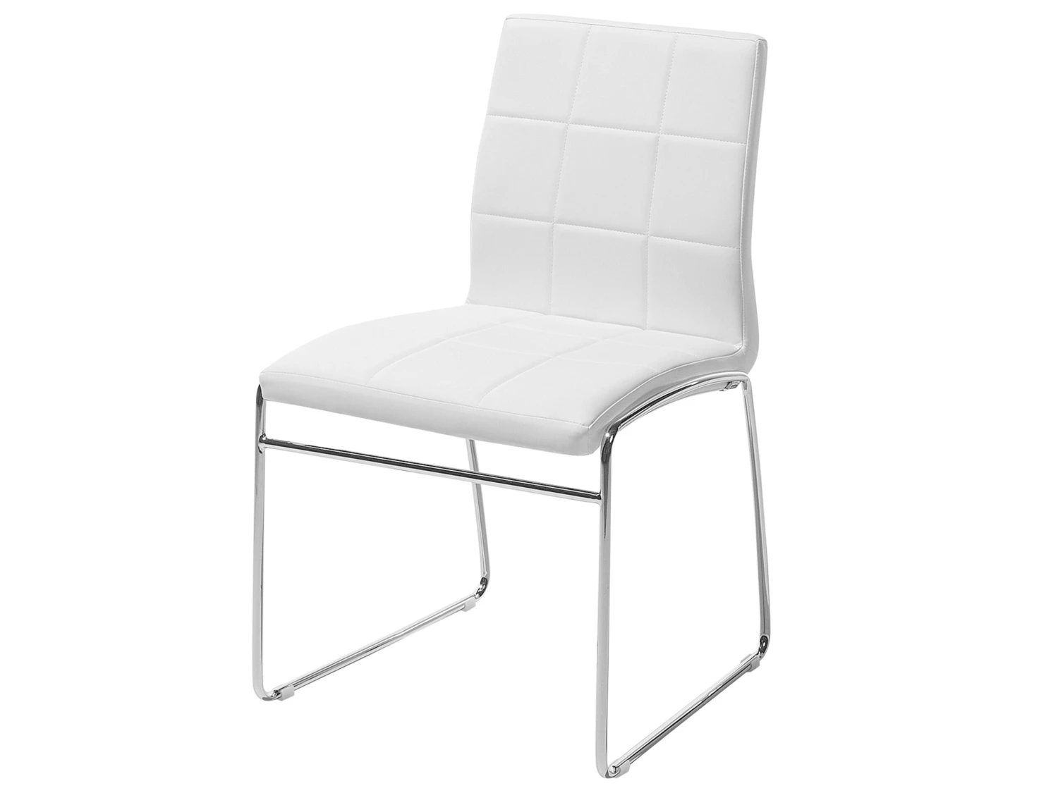 Conjunto De 2 Sillas De Comedor De Piel Sintética Blanco/plateado KIRON - Imagen 3