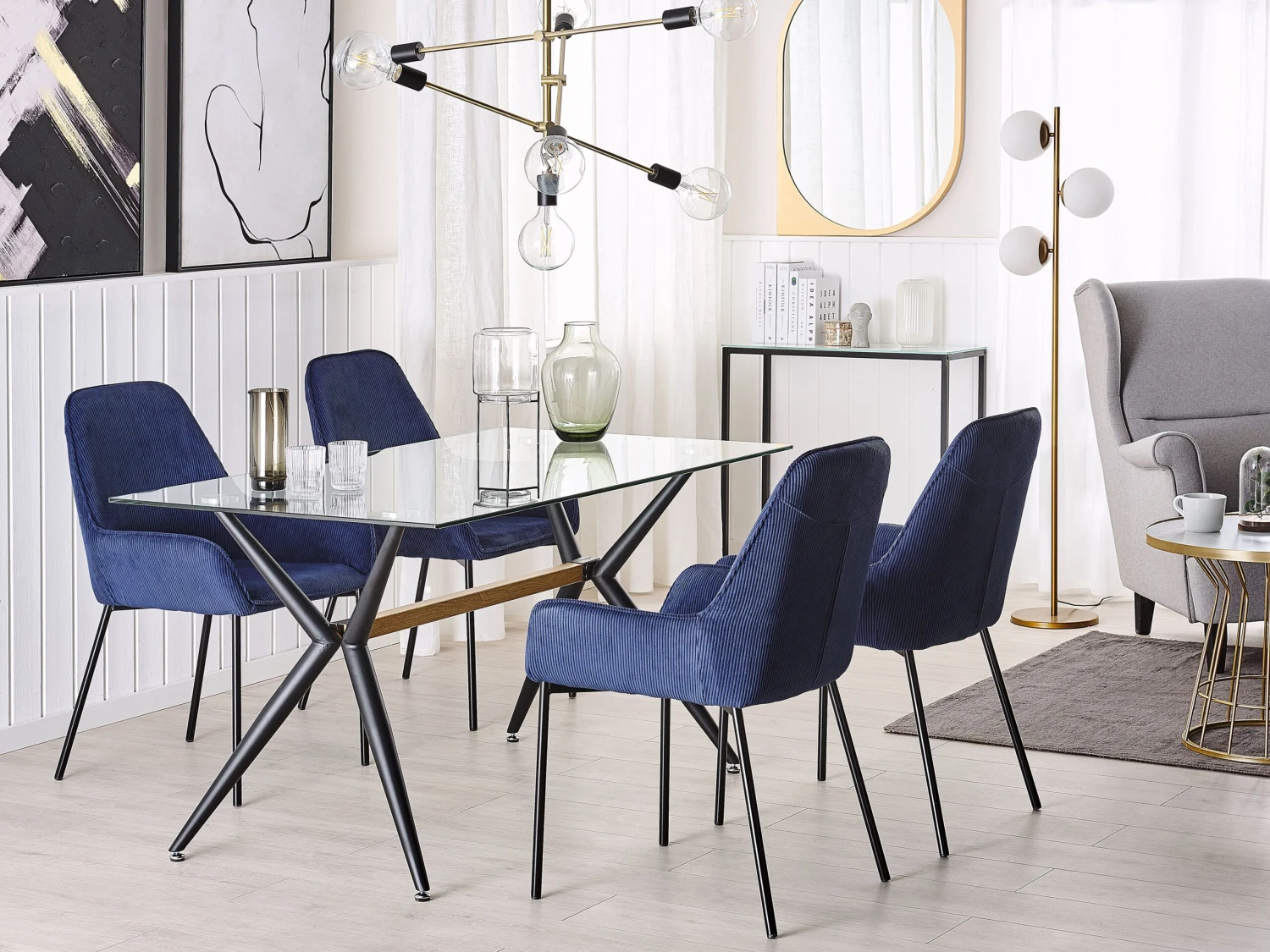 Mesa De Comedor De Vidrio Templado Transparente/negro 140 X 80 Cm SACRAMENTO - Imagen 2