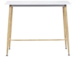 Mesa De Bar Blanco/madera Clara 110 X 50 Cm CHAVES -Grohe Shop undef src sa picid 790613 type whitesh image