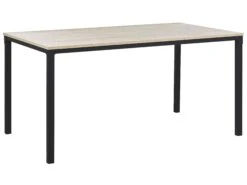 Mesa De Comedor Madera Clara/negro 150 X 90 Cm HOCKLEY