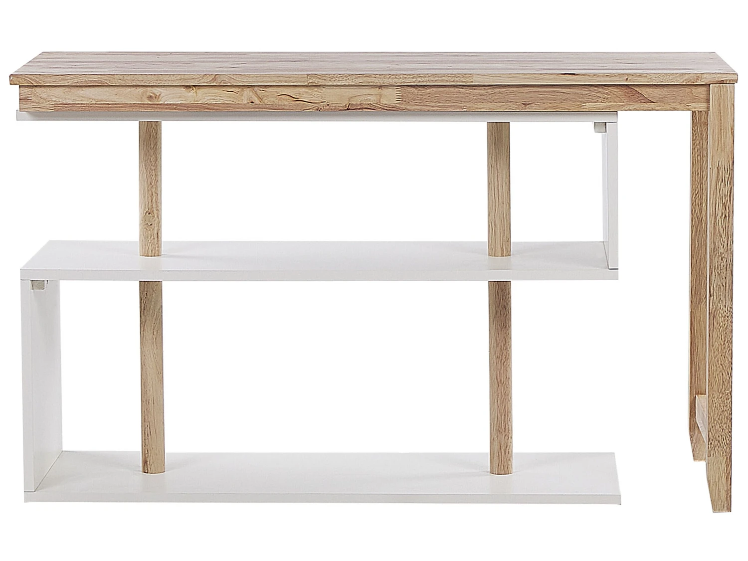 Escritorio Ajustable De Madera De Caucho Clara/blanco 120 X 45 Cm CHANDLER - Imagen 4