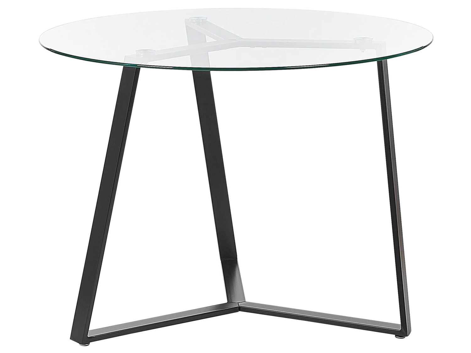 Mesa De Comedor De Vidrio Templado Negro ⌀ 100 Cm KEBRI 5 Mesa De Comedor De Vidrio Templado Negro ⌀ 100 Cm KEBRI - Imagen 3