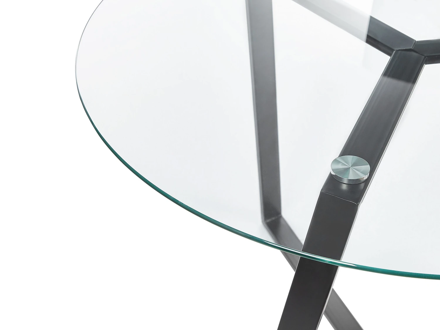 Mesa De Comedor De Vidrio Templado Negro ⌀ 100 Cm KEBRI 6 Mesa De Comedor De Vidrio Templado Negro ⌀ 100 Cm KEBRI - Imagen 4