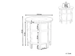 Mesa Auxiliar De Madera De Mango Blanco Crema ⌀ 53 Cm ELARA -Grohe Shop undef src sa picid 851884 type whitesh image