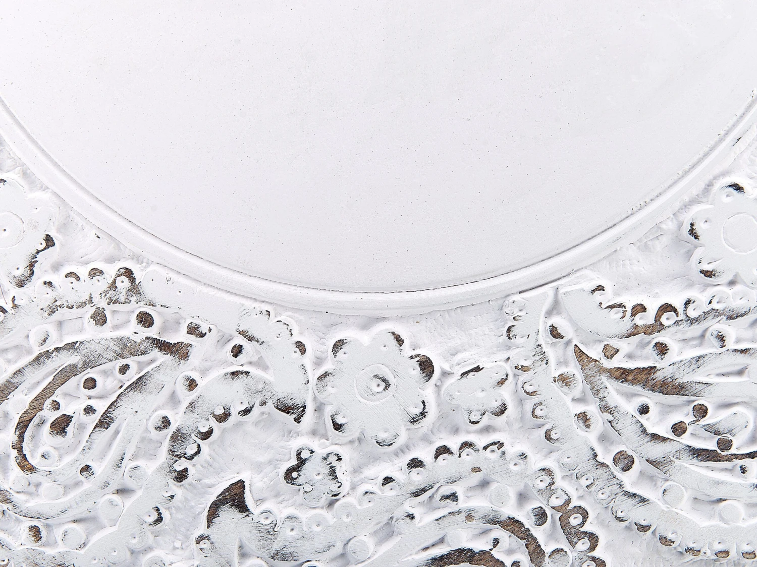 Mesa Auxiliar De Madera De Mango Blanco Crema ⌀ 53 Cm ELARA - Imagen 5